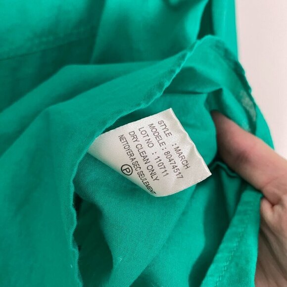 Theory March Button Up Long Sleeve Dress Shirt Womens Medium Green Cotton - Picture 5 of 7